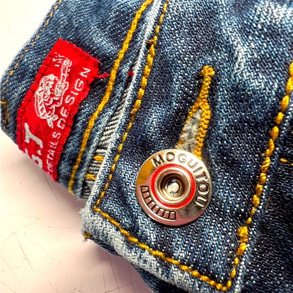 Vintage Moguitou MGT fashion brand distressed Embroidered Straight Low Rise 28 - Picture 8 of 9
